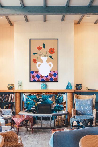 Artsy Flower Vase and Pattern no. 1 Poster in Interior
