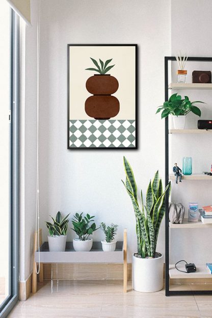 Artsy Flower Vase and Pattern no. 3 Poster in Interior