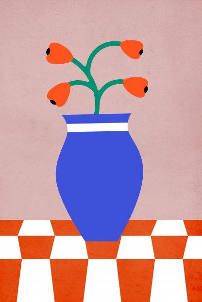 Artsy Flower Vase and Pattern no. 5 Poster