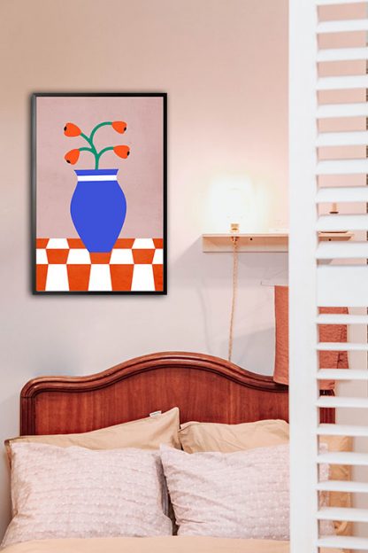 Artsy Flower Vase and Pattern no. 5 Poster in Interior