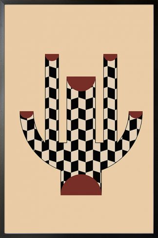 Vase tube and checkered pattern no. 1 Poster in Black Frame