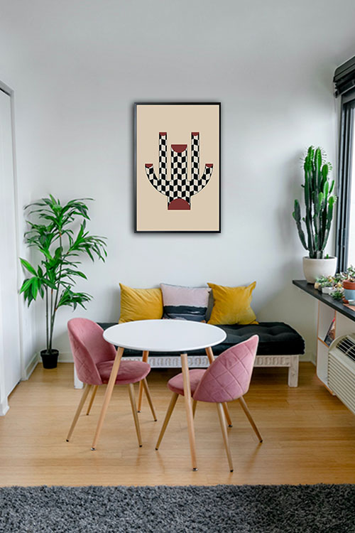 Vase tube and checkered pattern no. 1 Poster in Interior