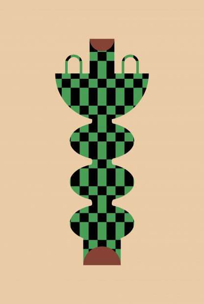 Vase tube and checkered pattern no. 2 Poster