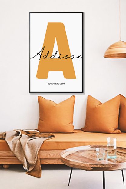 Stylized Your Name Poster in interior