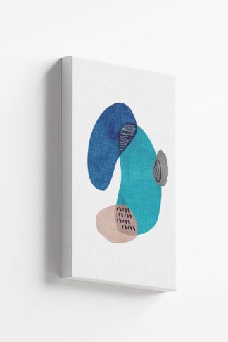 Abstract shape blue tones canvas