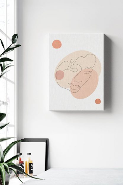 Minimal Abstract shape and Face canvas in interior
