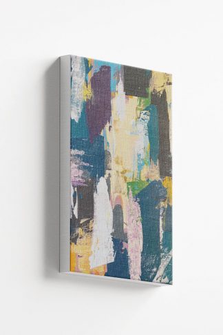Blue and yellow brush abstract canvas