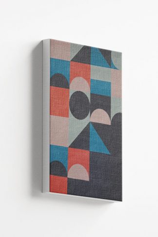 Orange and blue geometric abstract canvas