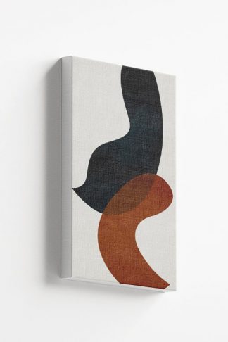Abstract Textured brown and blue shapes canvas