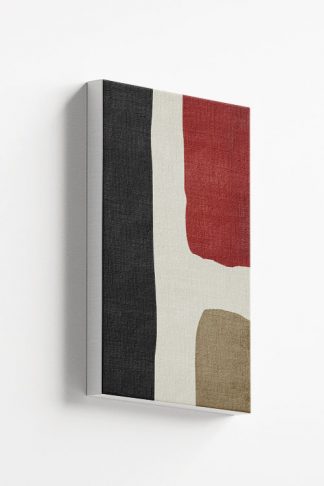Abstract Textured red black and beige canvas