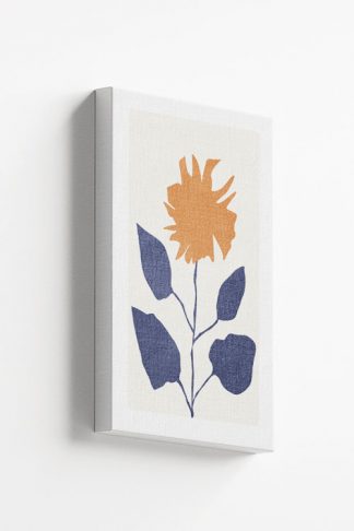 Grunge neutral flower canvas