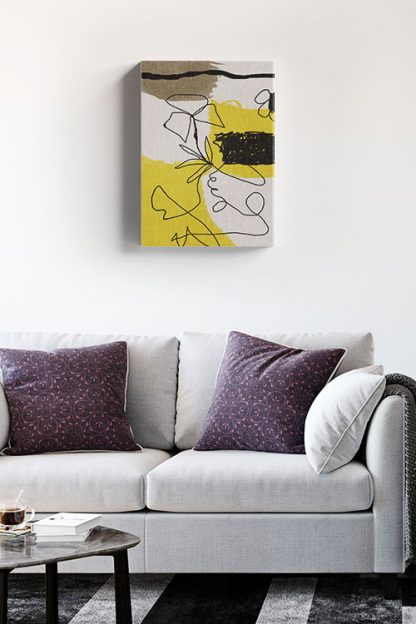 Abstract hand drawn no. 1 canvas in interior