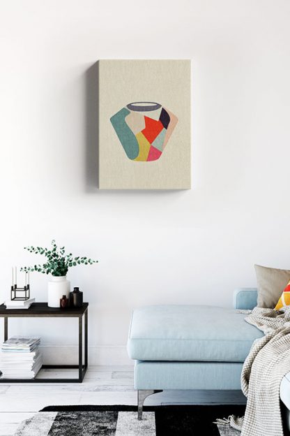 Contemporary vase abstract no. 2 canvas in interior
