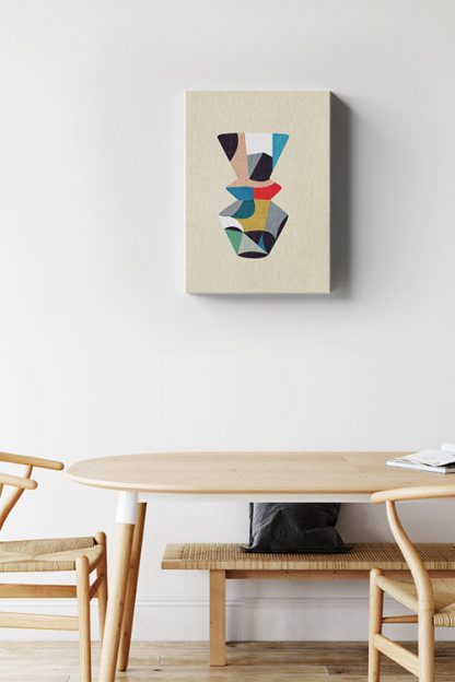 Contemporary vase abstract no. 4 canvas in interior