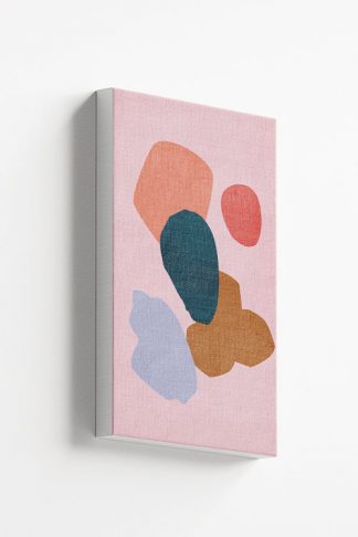 Shade of pink and blue shapes canvas