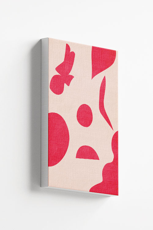 Vibrant pink shape abstract canvas