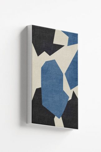 Dark blue shape abstract canvas