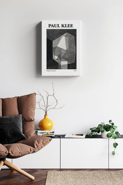 Rough-Cut Head canvas in interior