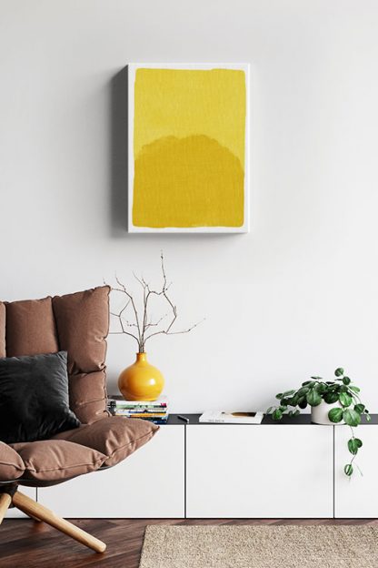 Yellow Sun canvas in interior