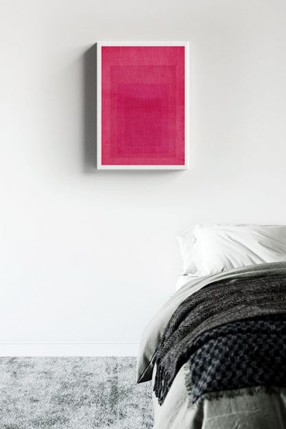 Textured pink rectangles canvas in interior