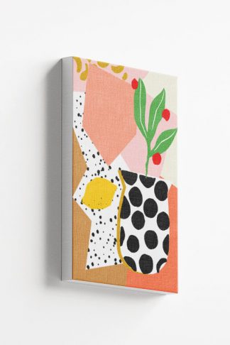 Abstract vase and lemon Canvas