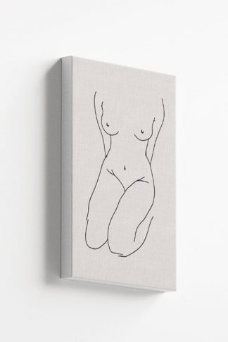 Line Art shy female body Canvas