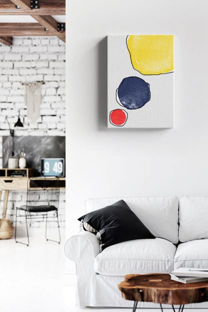Colorful Droplets canvas in interior