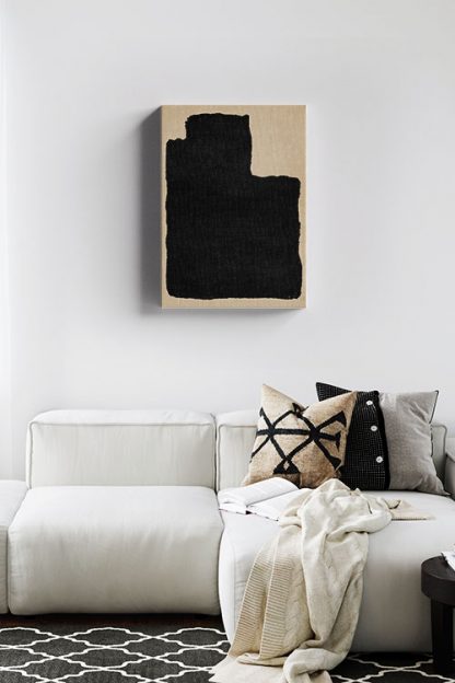 Mid Century art shape Black print no. 2 canvas in interior