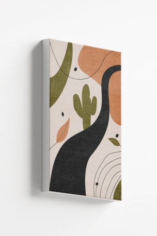 Drawn shapes and cactus no. 1 canvas