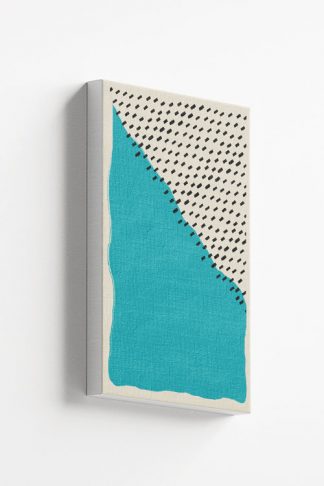 Modern abstract Teal black canvas