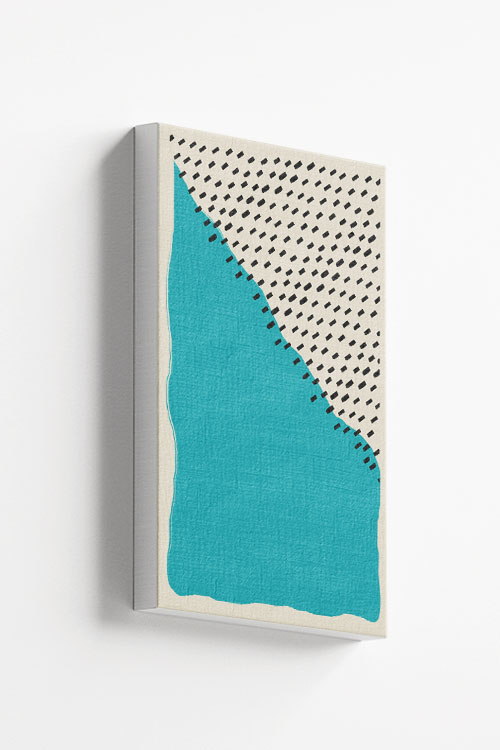 Modern abstract Teal black canvas