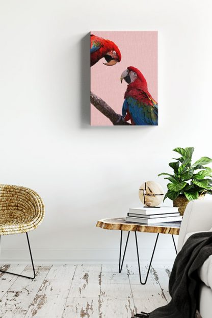 Parrot eye to eye Canvas in Interior