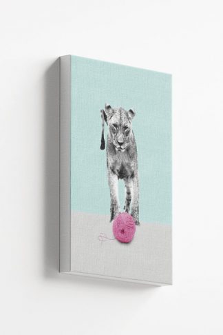 Lioness and yarn Canvas