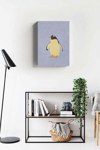 Penguin art print canvas in interior