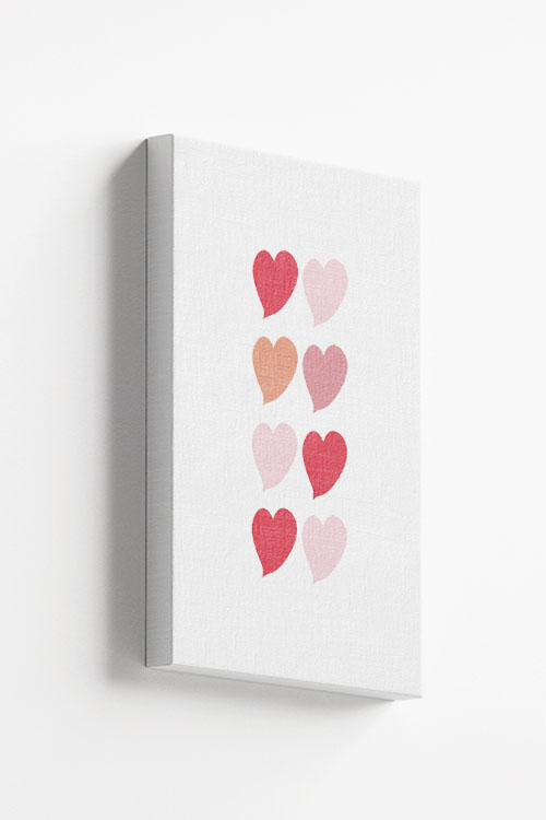 Valentines hearts canvas