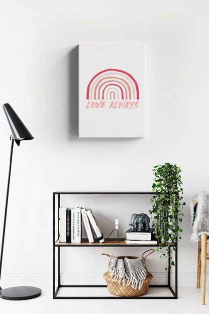 Rainbow love always canvas in interior