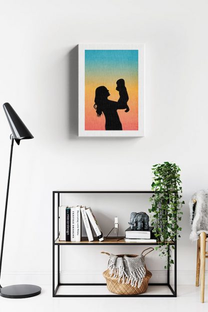 Mother and Child Rainbow Gradient Canvas in interior