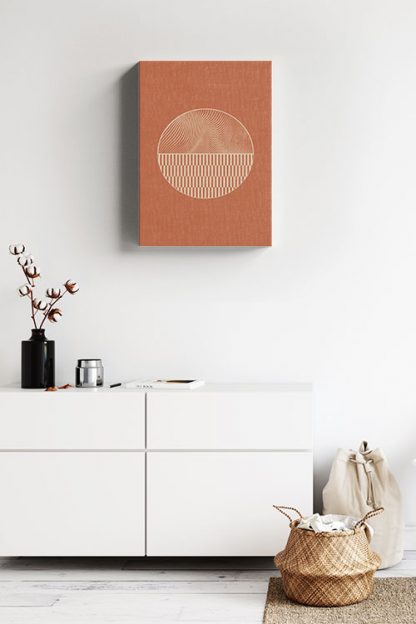 Half wavy lines and pattern Canvas in interior
