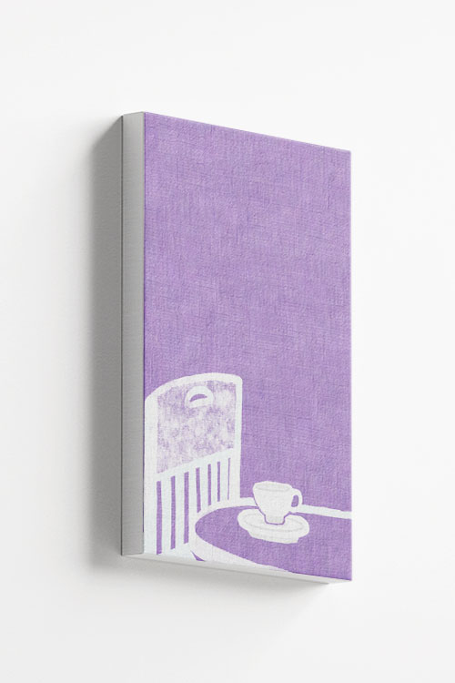 Pink Coffee and Chair Canvas