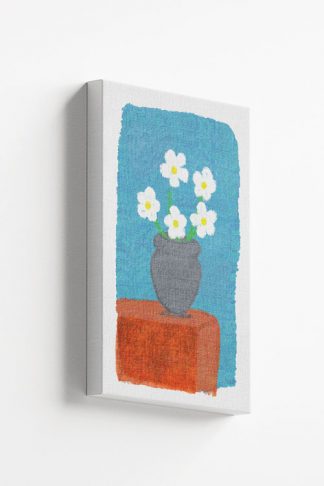 White Flower Vase Canvas
