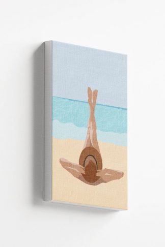 Sunbathe in beach blue water Canvas