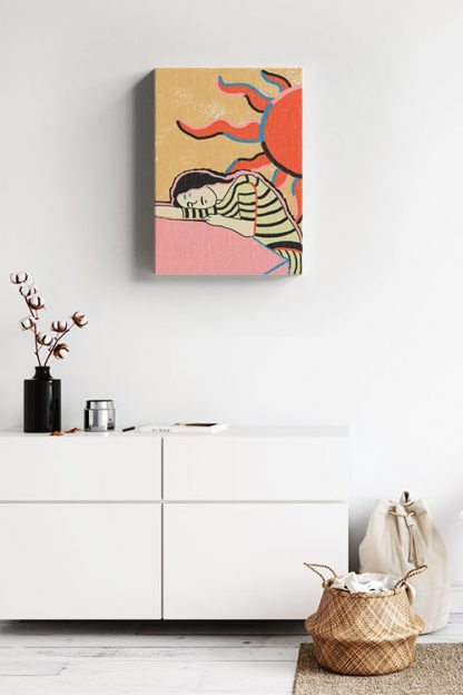 Sleeping beside the Sun Canvas in interior