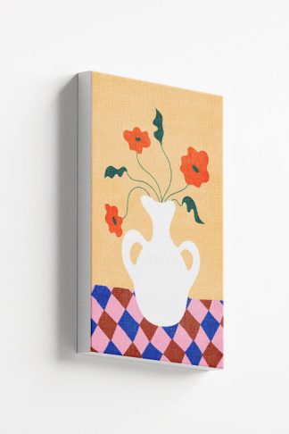 Artsy Flower Vase and Pattern No1 Canvas
