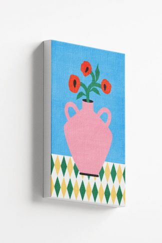 Artsy Flower Vase and Pattern No2 Canvas