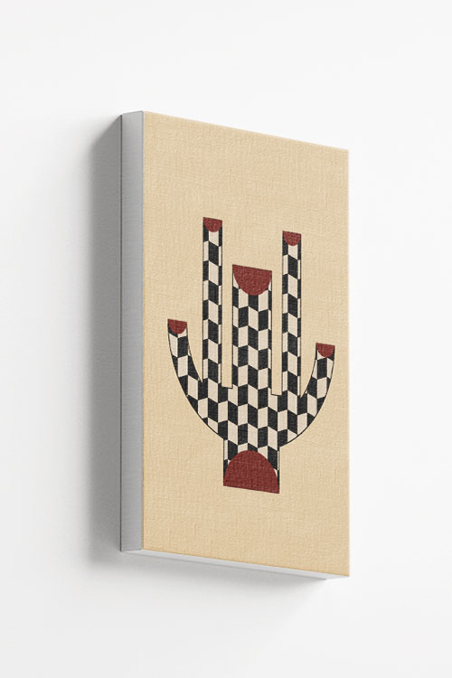 Vase tube and checkered pattern No1 Canvas