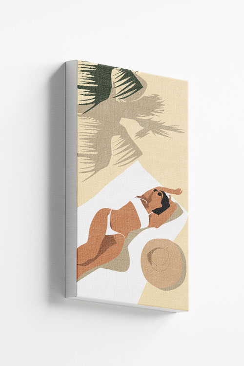 Abstract sunbathe in beach Canvas