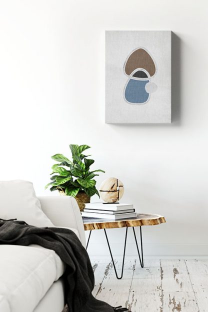 Shapes with silver line No2 Canvas in interior