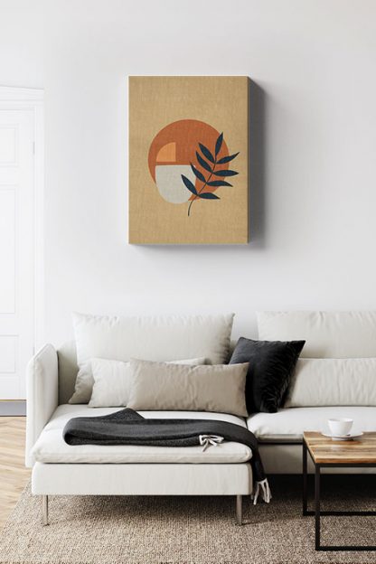 Shapes and minimal leaf Canvas in interior