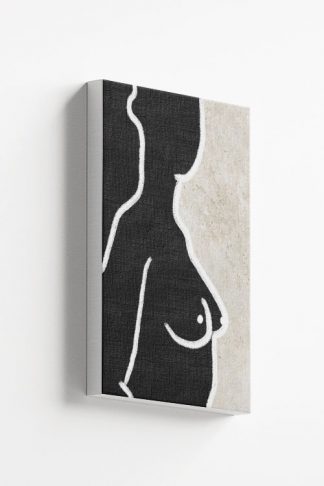 Nude lady brush stroke and textured background canvas