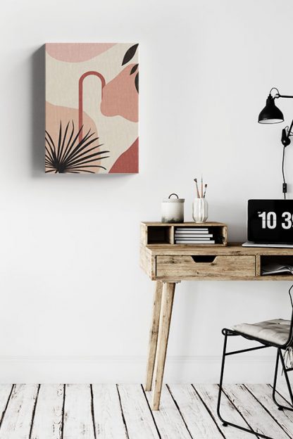 Shade of pink art shapes No5 canvas in interior